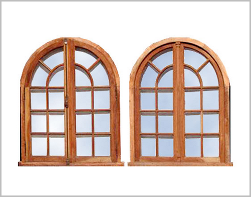 деревянные окна с аркой